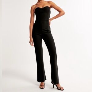 NWT A&F TALL Black Strapless Corset Sweetheart Jumpsuit